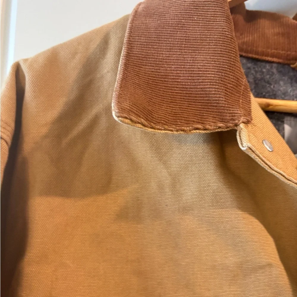 Carhartt Sandstone Canvas Workwear  Lined Chore Jacket Size 44 T